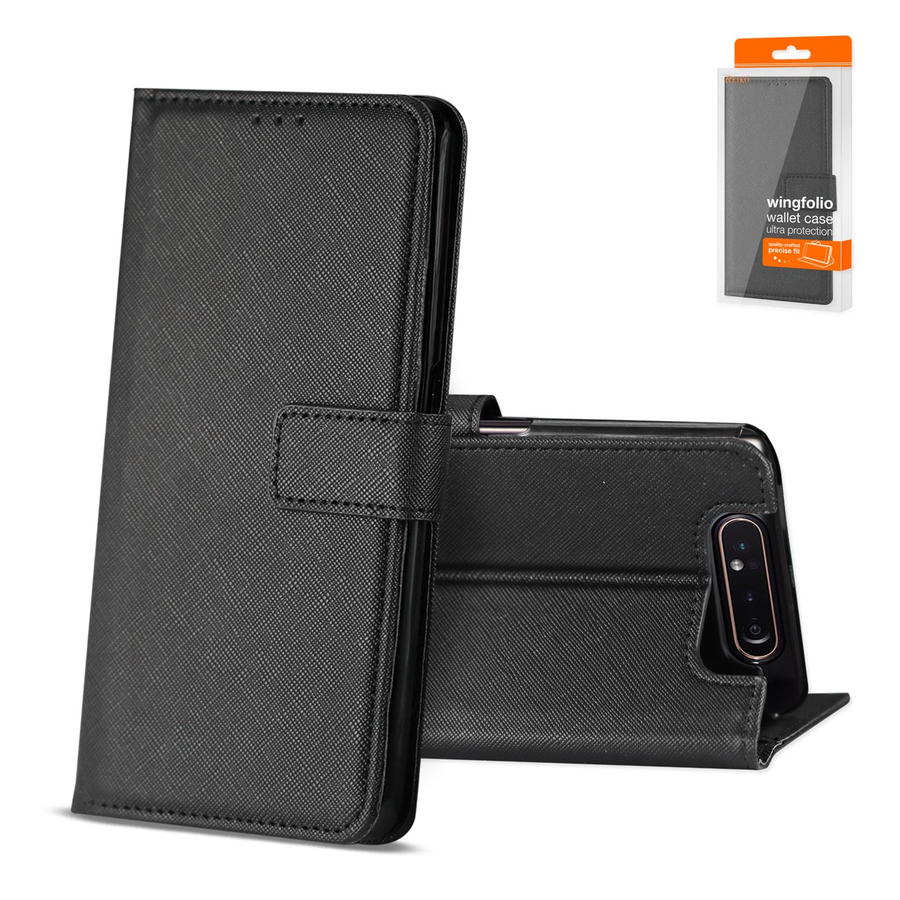 Reiko SAMSUNG GALAXY A80 3-In-1 Wallet Case In BLACK